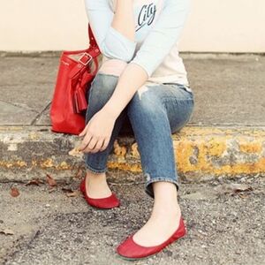 Tieks By Gavrielli cardinal red leather flats
